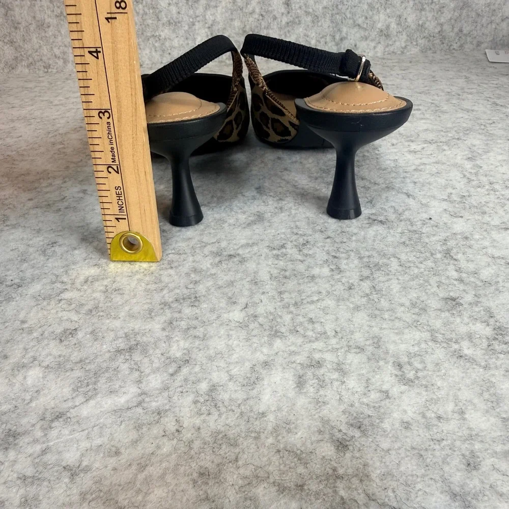 Kelly & Katie Zaria Pumps Womens 9.5 Leopard Print Slingback Kitten Heel Shoes